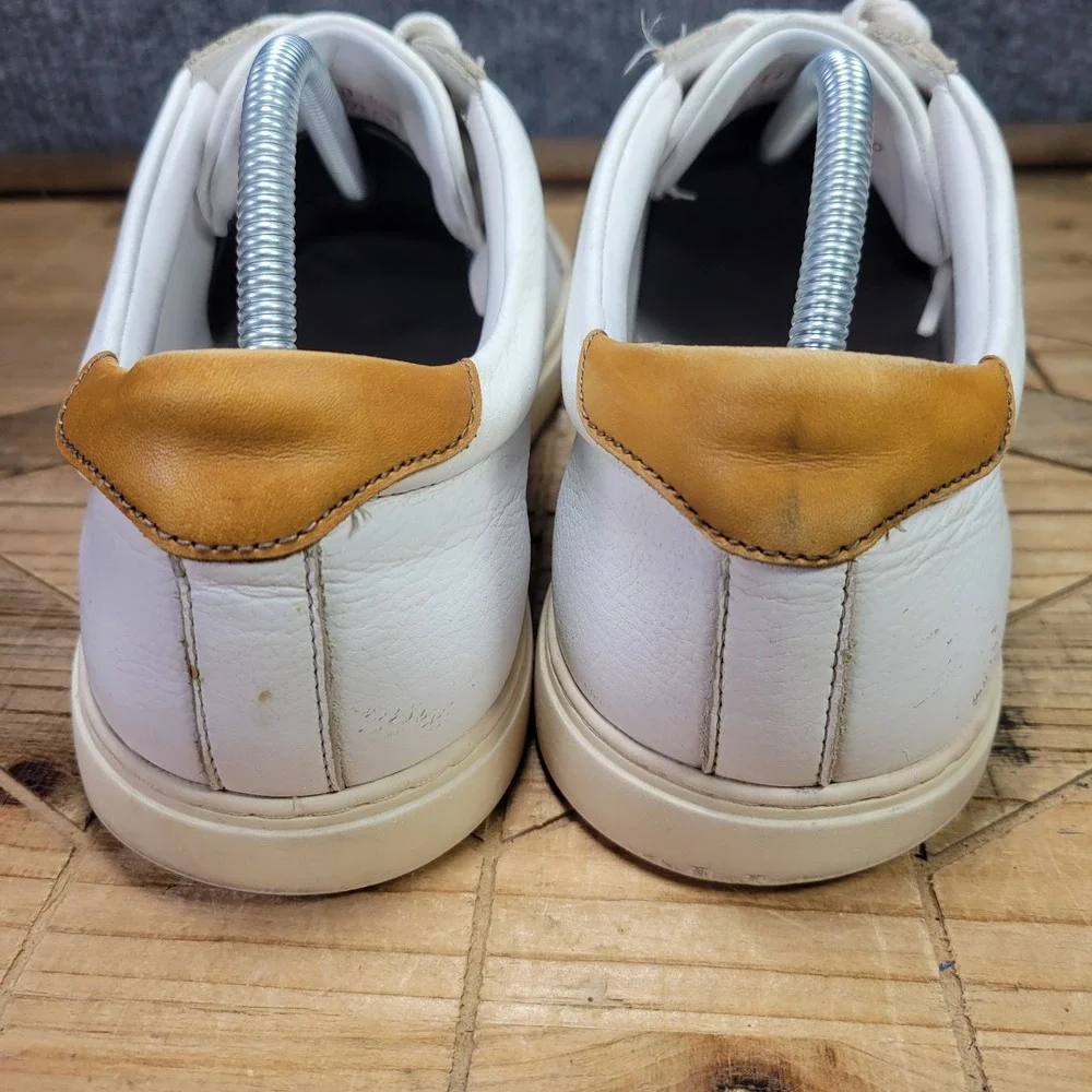 Allen Edmonds Mens 11 D Courtside White Leather Shoes Sneakers Lace Up‎ 3580 - Picture 9 of 16